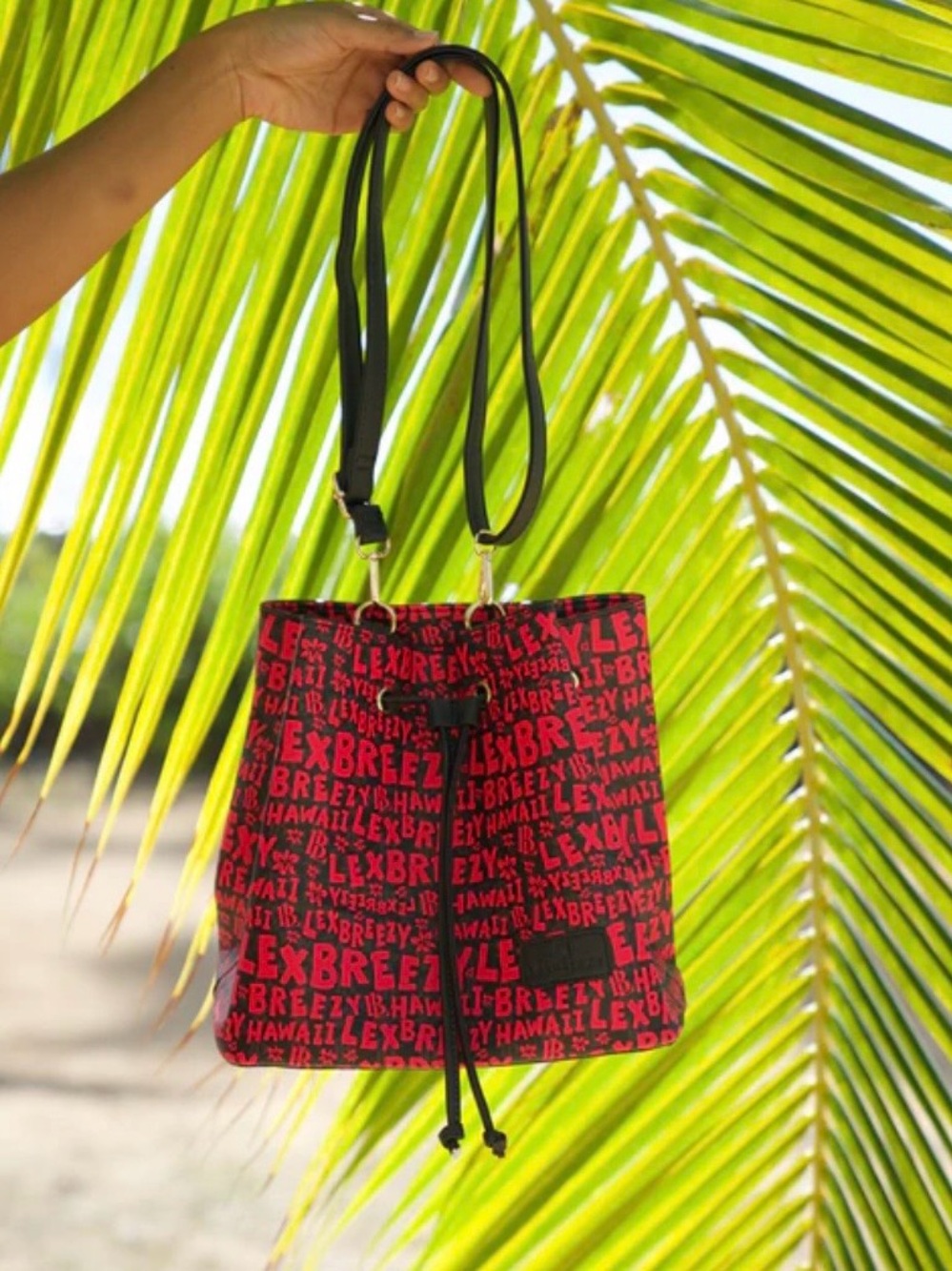 LexBreezy Logo-Print Drawstring Bucket Bag - BNWT